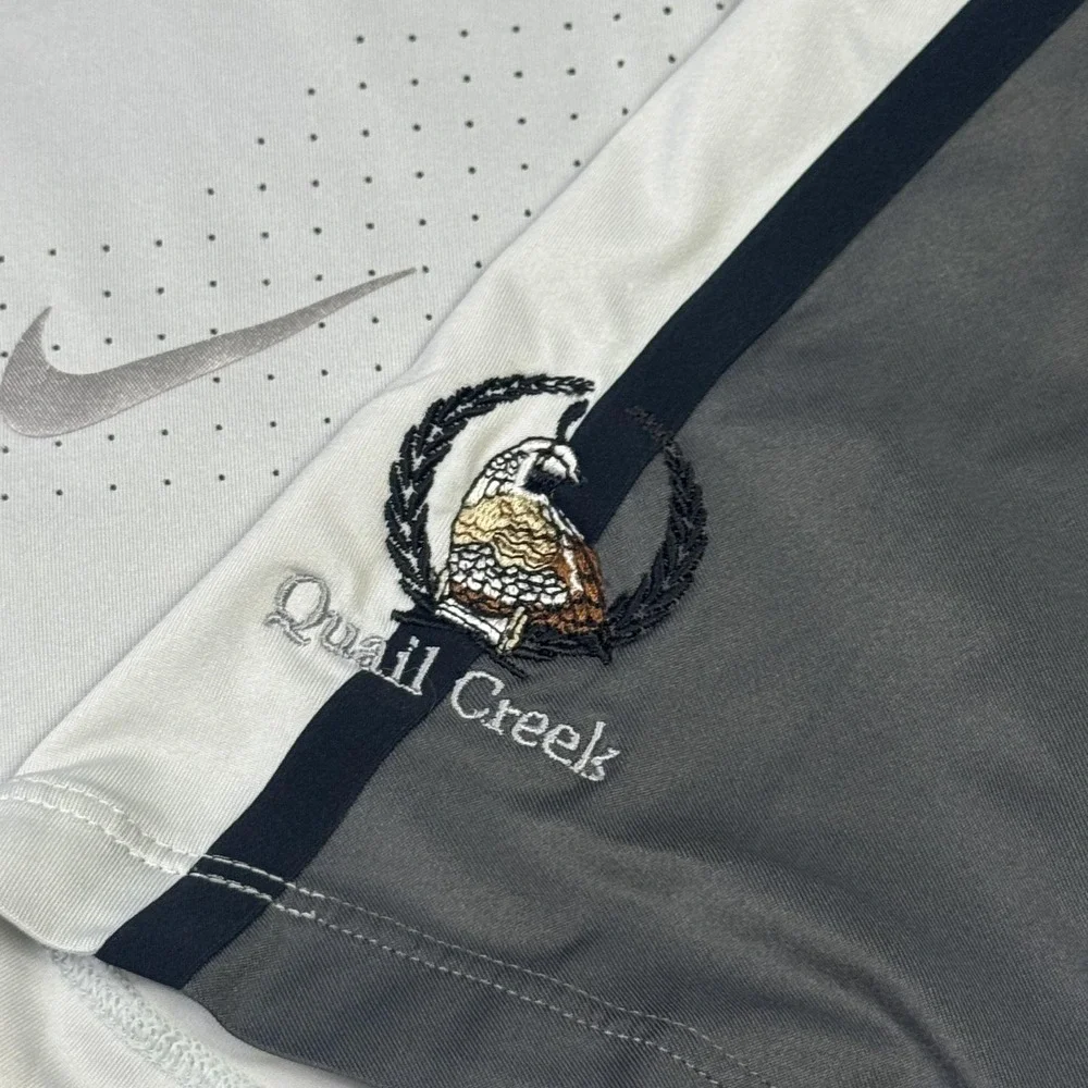 Nike Tiger Woods Collection Quail Creek Golf Polo Shirt Mens M Gray Dri-FIT